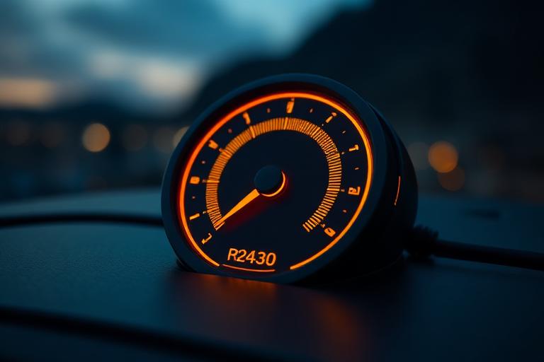 Medidor circular iluminado representando score e prioridade